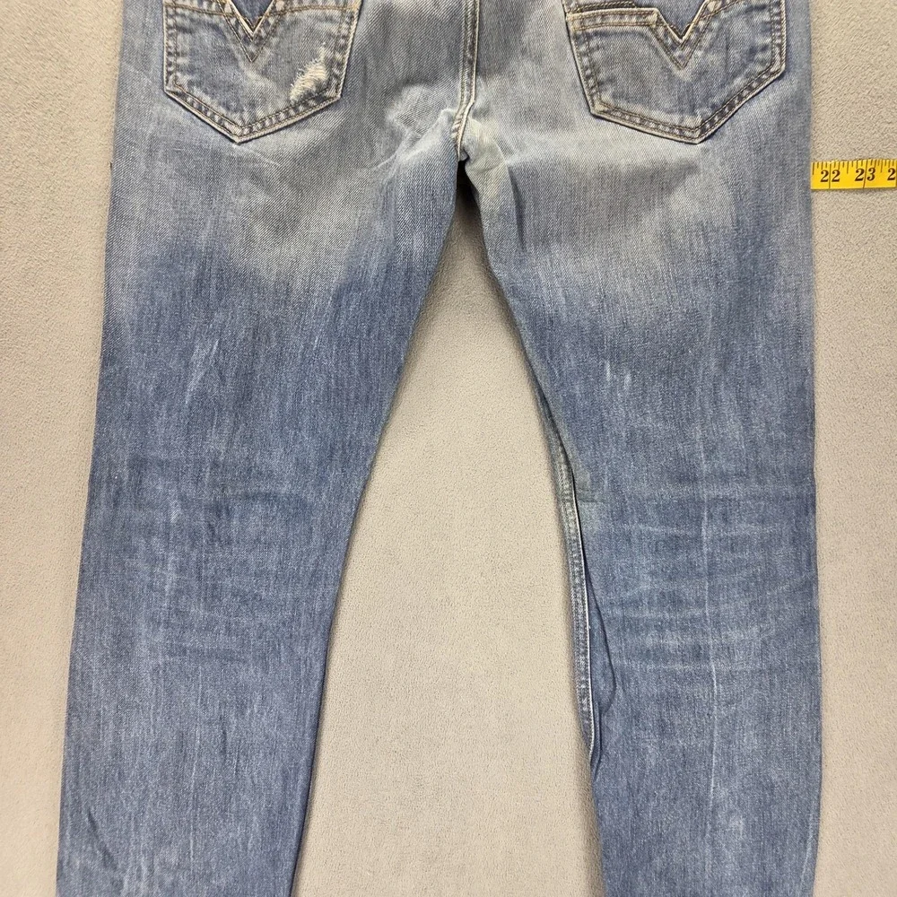 Diesel Jeans Mens 31x32 Blue Larkee-T Regular Tapered Button Fly Thunder 0075N